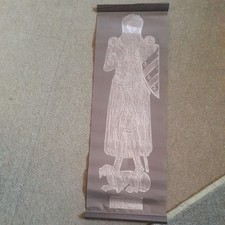 Church Brass Rubbing Medieval  Knight done in the 80sunder supervision so vgc