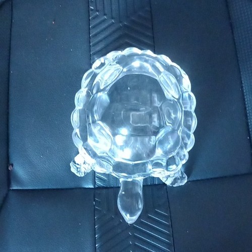 Clear glass turtle figurine - glass,