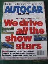 AUTOCAR MAGAZINE OCT 1993 LEXUS GS300 V6 CALIBRA PORSCHE 911 IBIZA PEUGOET SAAB