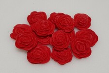 14x Sugar Icing Edible Red Roses Flowers Cupcake Toppers Cake Decorations