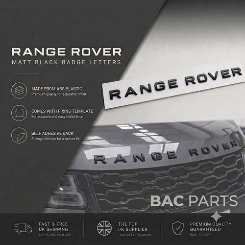 Matt black badge letters - matt,