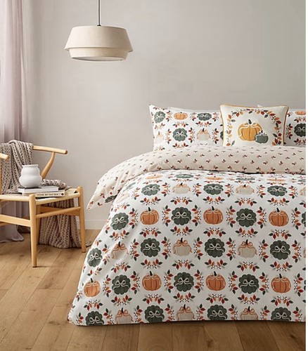 Pumpkin bows easycare duvet - pumpkin,