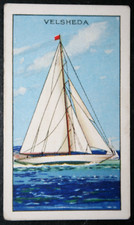 VELSHEDA  J Class Racing Yacht   Vintage  1934 Illustrated Card