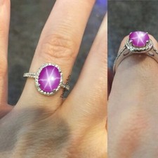 Genuine star ruby ring - ruby, 925