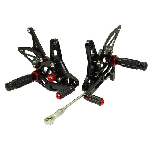 Black adjustable rearset - black,