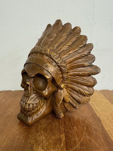Bronze skull sculpture - bronze,