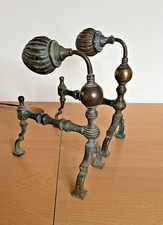 Pair of antique brass fire