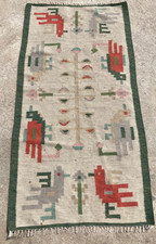 Vintage Traditional Handmade Beautiful Navajo African Floor Rug Carpet 128x68 cm