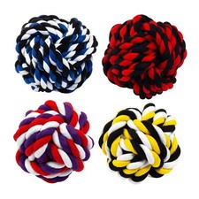 4 X LARGE Dog Rope Chew Knot Ball Tough Strong Toy Pet Puppy Fetch Teeth Toy Fun