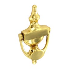 Victorian Door Knocker in Polished Brass for Front Doors