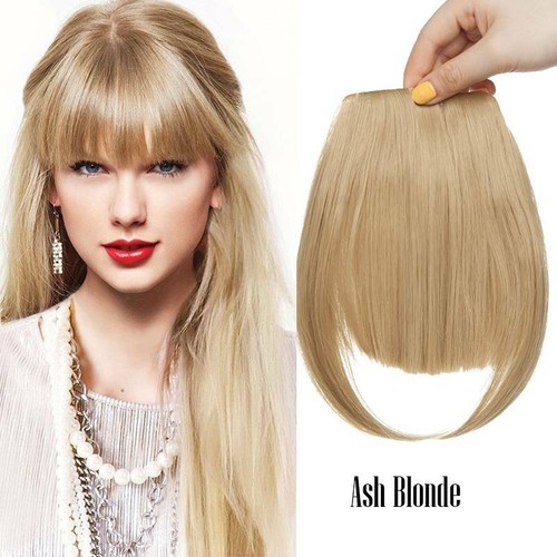 Real natural fringe bangs - natural, clip