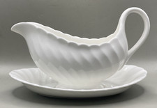 WEDGWOOD CANDLELIGHT GRAVY BOAT AND UNDERPLATE / STAND 1ST QUALITY