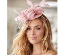 Dusky Pink Chiffon Fascinator