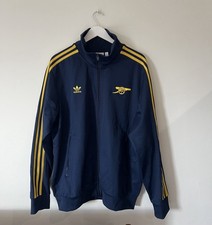 Extremely Rare Arsenal Navy & Yellow Beckenbauer Adidas Zipped Tracksuit Top XL