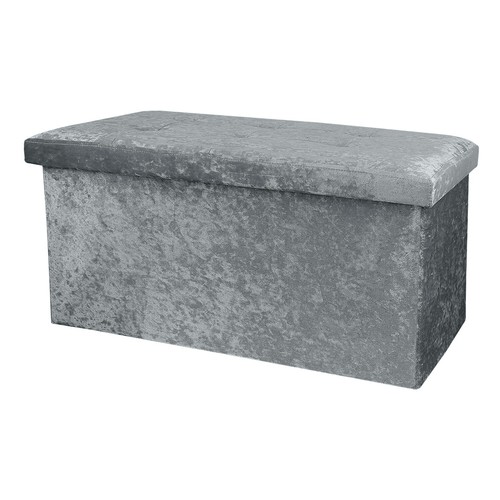 Velvet storage ottoman large - storage,