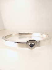 Vintage Chopard 18ct White Gold Happy Diamond 0.05cts Heart Bangle & Papers