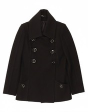 PHARD Womens Pea Coat UK 10 Small Black Wool AF08