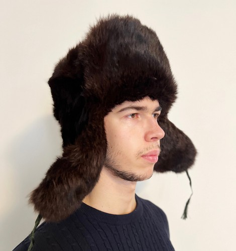 Ushanka genuine rabbit fur - genuine,