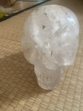X Large Clear Quartz Crystal Skull Clarity Healer 624g 7x8x5.8cm 