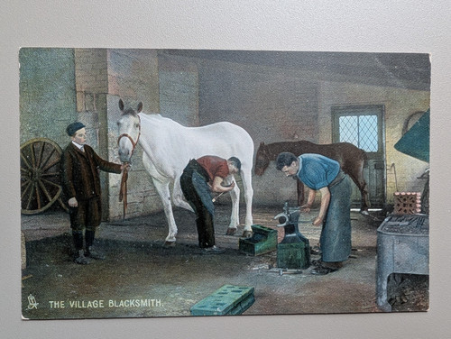 Old postcard rural horse - old,