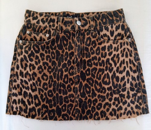 Zara leopard print denim mini - leopard,
