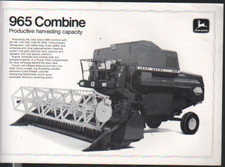 1978 John Deere "965" Combine Brochure Leaflet
