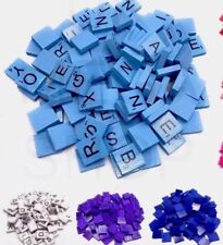 100 COLOUR WOODEN SCRABBLE TILES BLACK LETTERS FOR CRAFTS WOOD ALPHABETS COLOUR