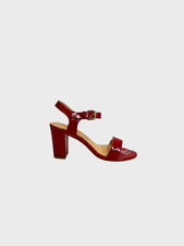 Red Patent Ankle-Strap Block