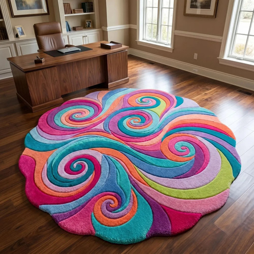 Colorful abstract hand tufted - colorful,
