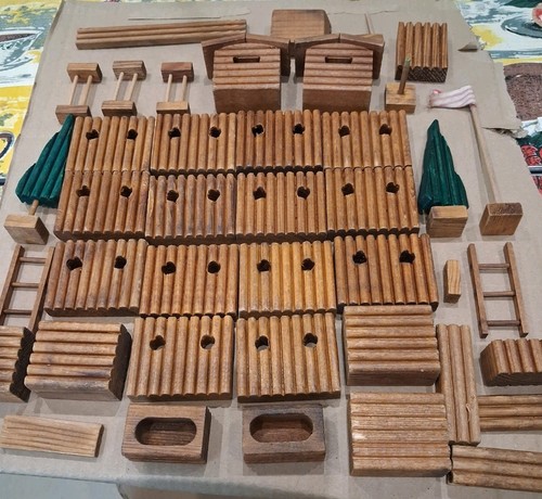 Vintage plastoy 1970s wooden - vintage,