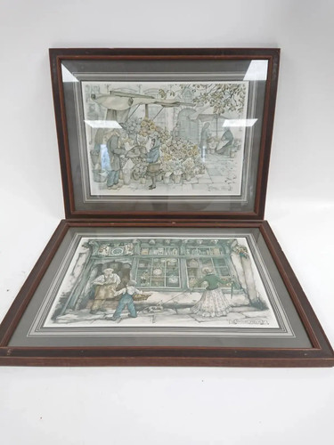 Pair framed anton pieck - of,