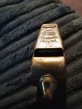 Vintage The Acme Thunderer Brass Whistle Working Tarnished 6cm X 2.2 Cm