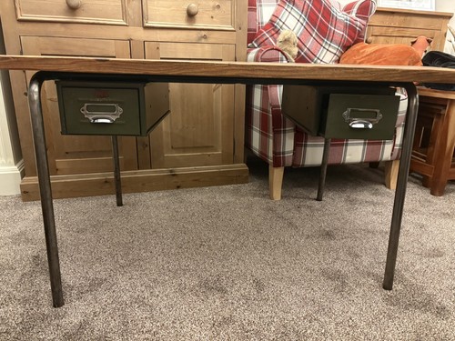 Vintage wood school desk - vintage,