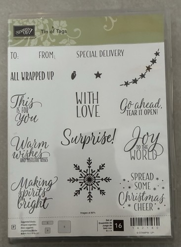 Stampin tin of tags - stampin',