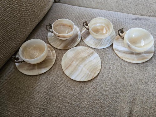 Alabaster tea cups saucers - alabaster, cups/5