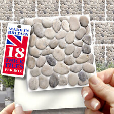 Stick On Wall Tiles | Pack Of 18 Pebble Mosaic 4" Self Adhesive Wall Tiles 