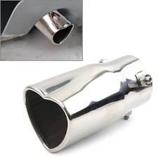 New Straight Heart Shaped Car Stainless Steel Rear Exhaust Pipe Tail Muffler Tip