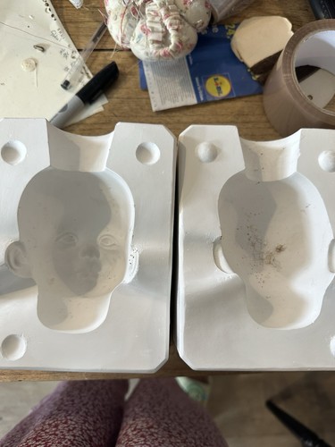 Vinatge bisque doll head mold - vinatge,
