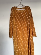 Zanzea Mustard Polka Dot Midi