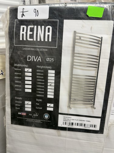 Reina diva curved towel rail - diva,