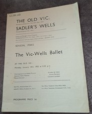 1935 Alicia Markova Margot Fonteyn Vic- Wells Ballet programme Old Vic Theatre