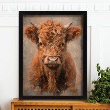 Baby highland cow painting - highland,