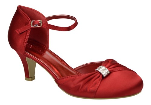 Womens satin diamante - diamante, heel