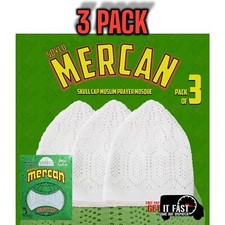 3 PACK MENS TOPI CHILDRENS ISLAMIC CAP MUSLIM PRAYER MOSQUE HAT KUFI HEAD WEAR