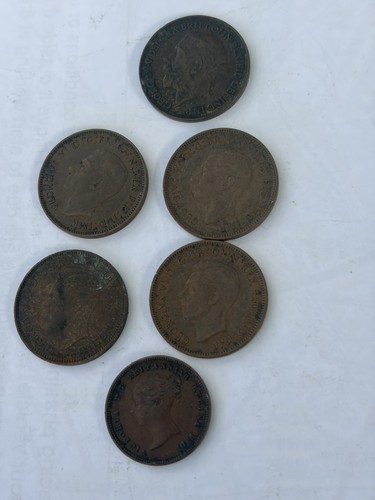 Mix coins farthings half - coins,