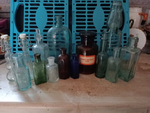 Antique glass bottles - antique,