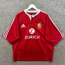 Vintage British Lions Rugby Shirt Mens XL Red Adidas Home Short Sleeve 2005
