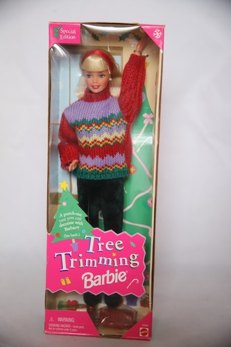 Tree trimming barbie doll - tree,