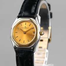 BAUME&MERCIER Riviera Date Women's Watch 22mm Gold New Battery New Leather Band