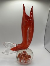 Vtg Murano glass fish vase